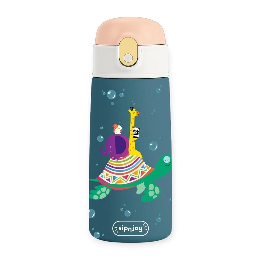 Sipnjoy SipSquad Çocuk Su Termosu 480 ml - Turtle Voyage 