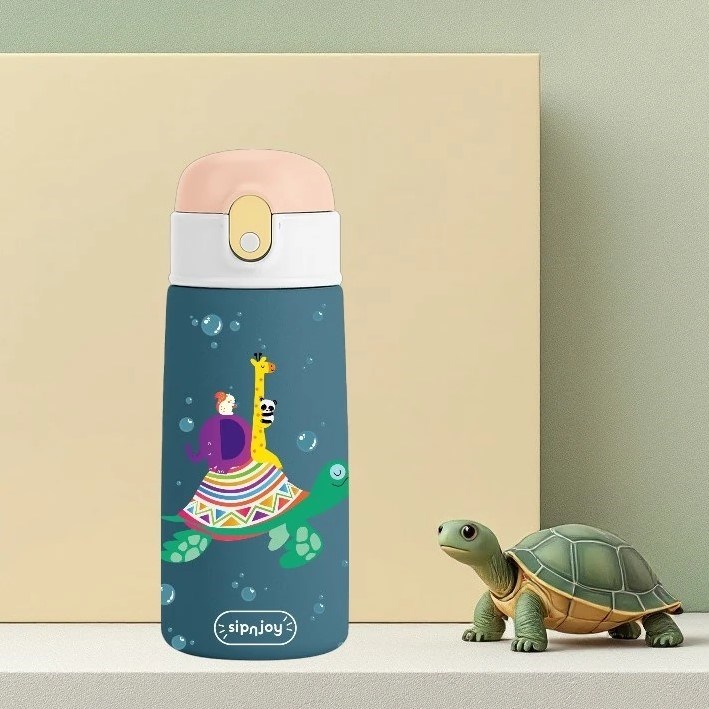 Sipnjoy SipSquad Çocuk Su Termosu 480 ml - Turtle Voyage 