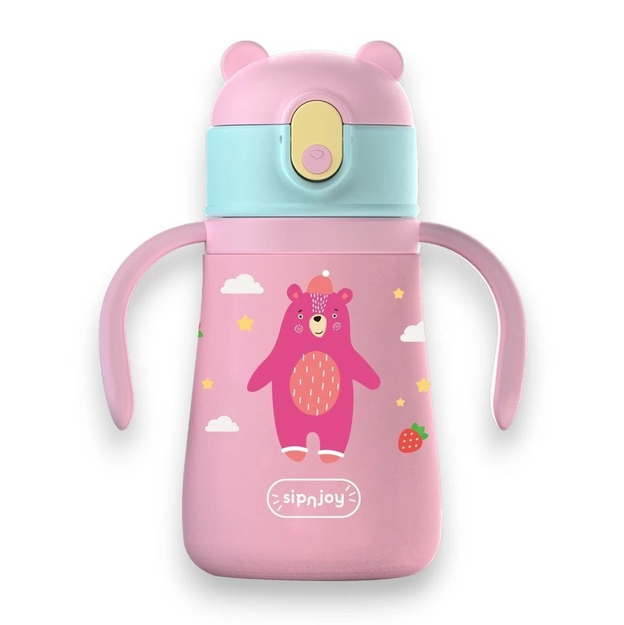 Sipnjoy SippyPals Çocuk Su Termosu 360 ml -  Pembe 