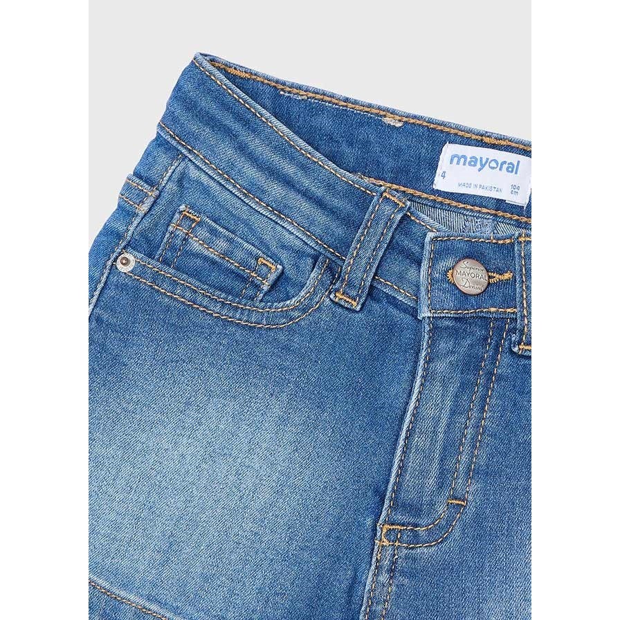 Mayoral Yazlık Kız Basic Denim Şort Mavi