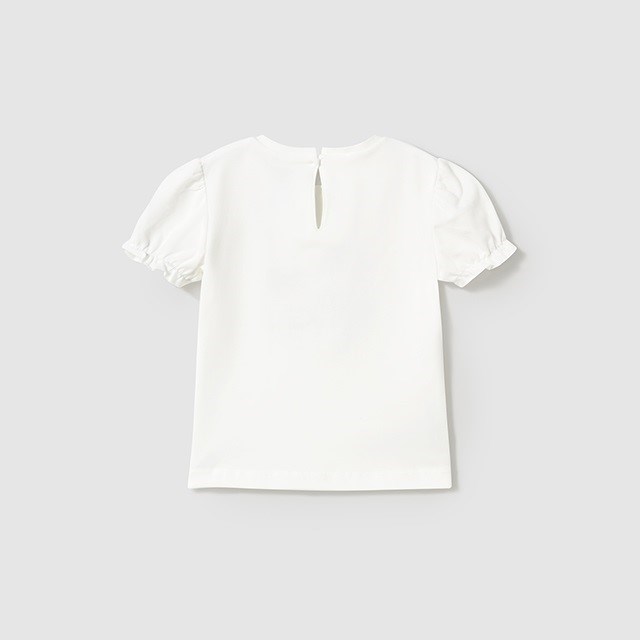 Mayoral Yazlık Kız Bebek Kısa Kol T-shirt Beyaz