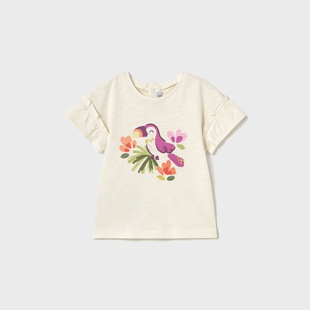 Mayoral Yazlık Kız Bebek Kısa Kol T-shirt 2'li Set Beyaz