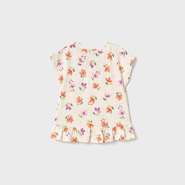 Mayoral Yazlık Kız Bebek Kısa Kol T-shirt 2'li Set Beyaz