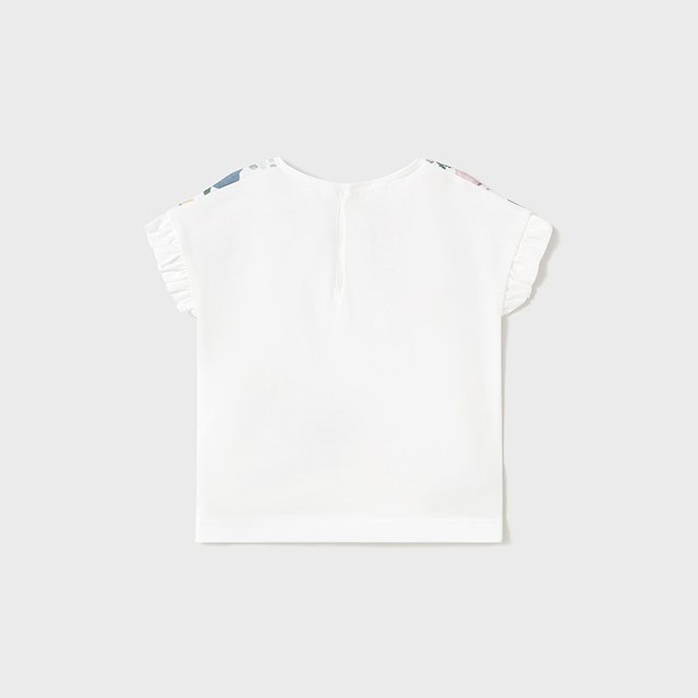 Mayoral Yazlık Kız Bebek Kısa Kol T-shirt Beyaz