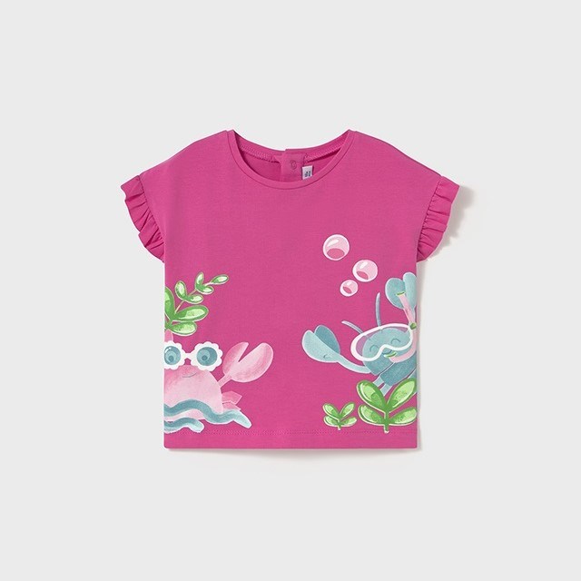 Mayoral Yazlık Kız Bebek Kısa Kol T-shirt Pembe