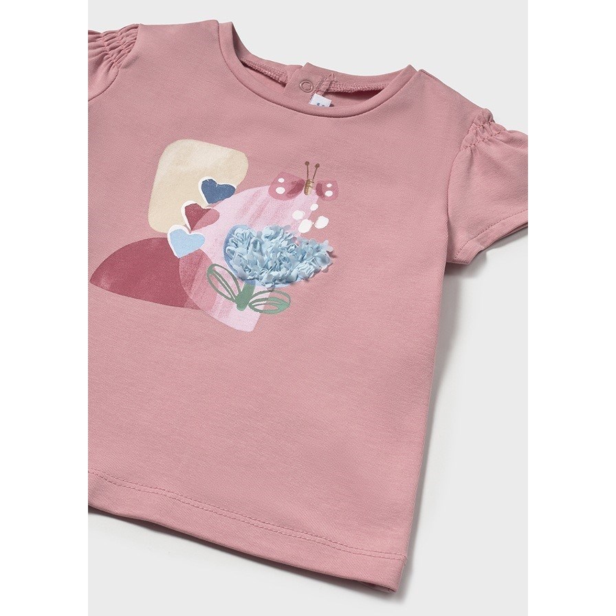 Mayoral Yazlık Kız Bebek Kısa Kol T-shirt Pembe