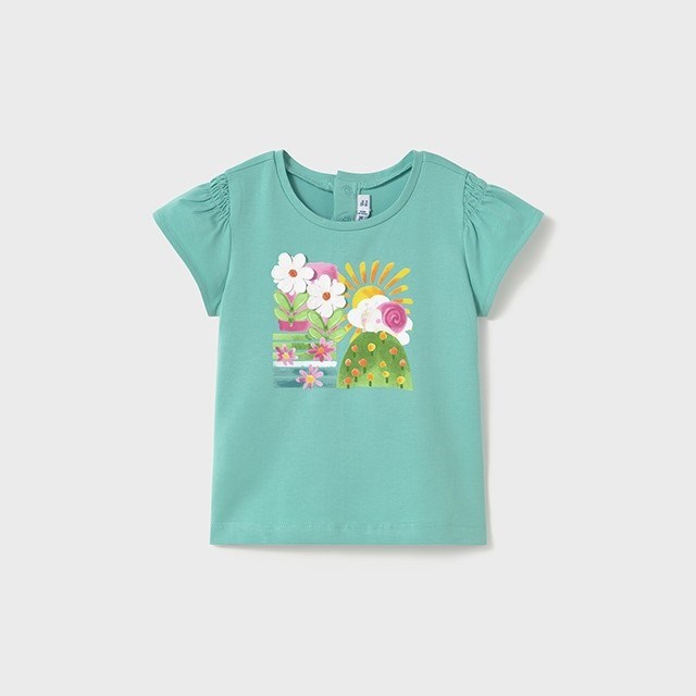 Mayoral Yazlık Kız Bebek Kısa Kol T-shirt Turkuaz