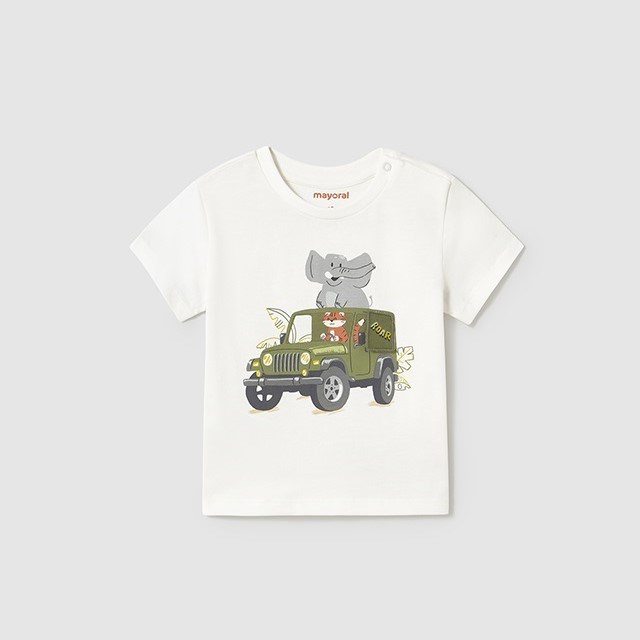 Mayoral Yazlık Erkek Bebek Kısa Kol T-shirt Beyaz
