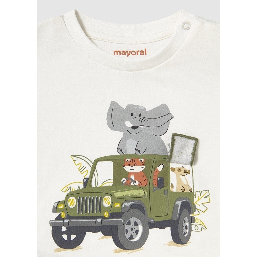 Mayoral Yazlık Erkek Bebek Kısa Kol T-shirt Beyaz