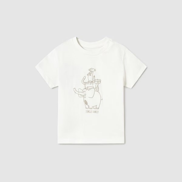 Mayoral Yazlık Erkek Bebek Kısa Kol T-shirt Beyaz