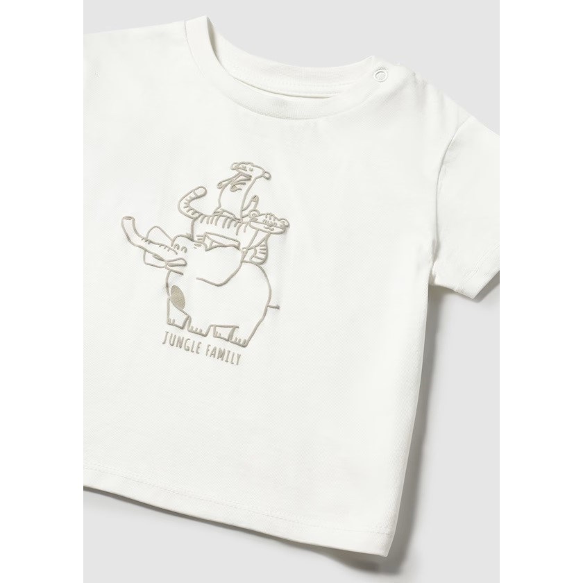 Mayoral Yazlık Erkek Bebek Kısa Kol T-shirt Beyaz
