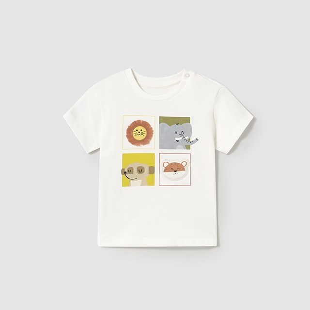 Mayoral Yazlık Erkek Bebek Kısa Kol T-shirt Beyaz