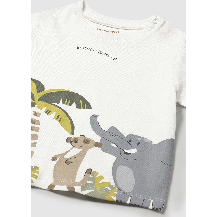 Mayoral Yazlık Erkek Bebek Kısa Kol T-shirt Beyaz