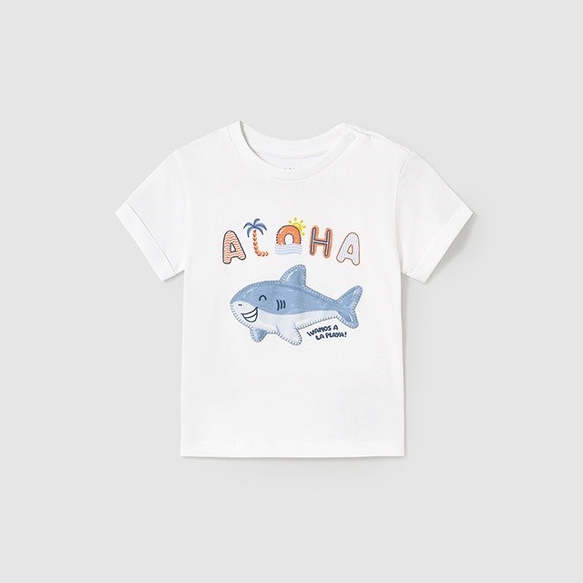 Mayoral Yazlık Erkek Bebek Kısa Kol T-shirt Beyaz