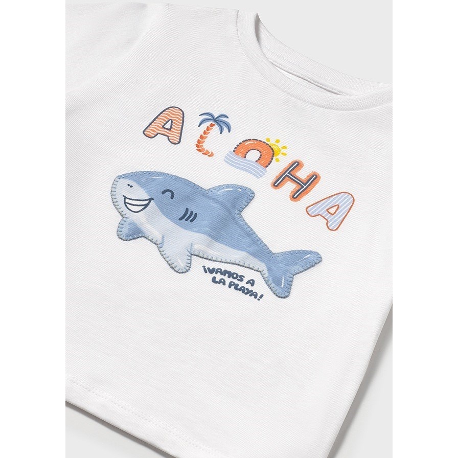 Mayoral Yazlık Erkek Bebek Kısa Kol T-shirt Beyaz