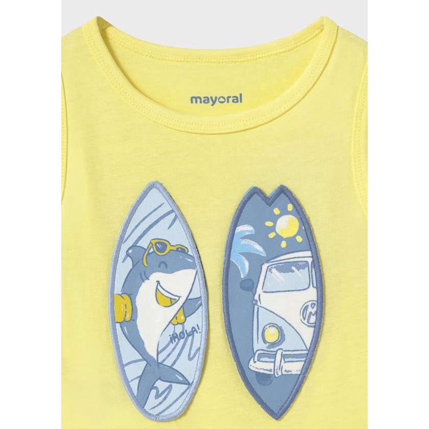 Mayoral Yazlık Erkek Bebek Kolsuz T-shirt Sarı