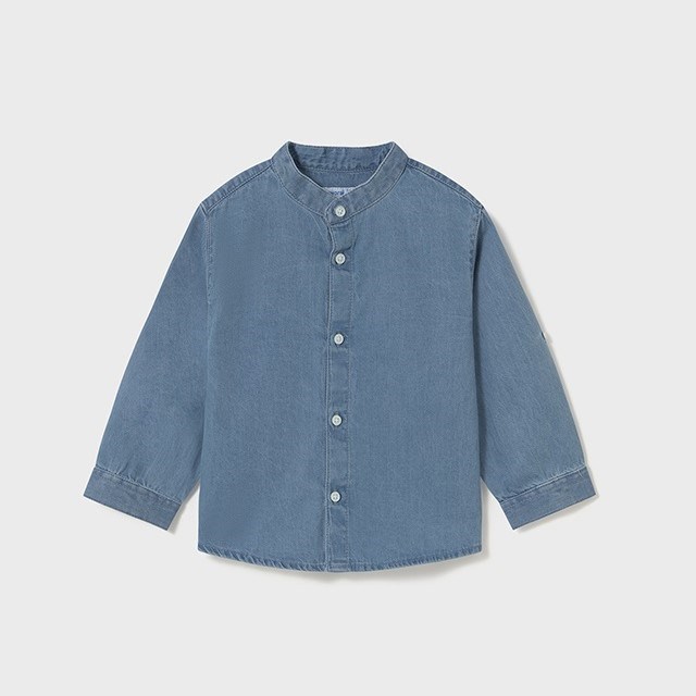 Mayoral Yazlık Erkek Bebek Uzun Kol Denim Gömlek Mavi
