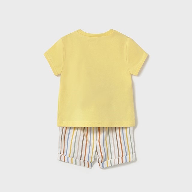 Mayoral Yazlık Erkek Bebek Kısa Kol T-shirt Şort 2'li Set Sarı
