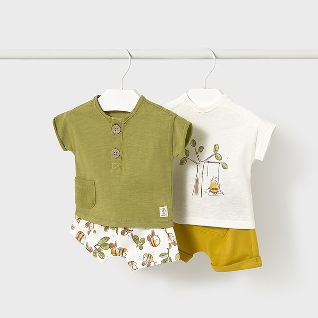 Mayoral Yazlık Erkek Bebek Şort 4'lü Set Yeşil