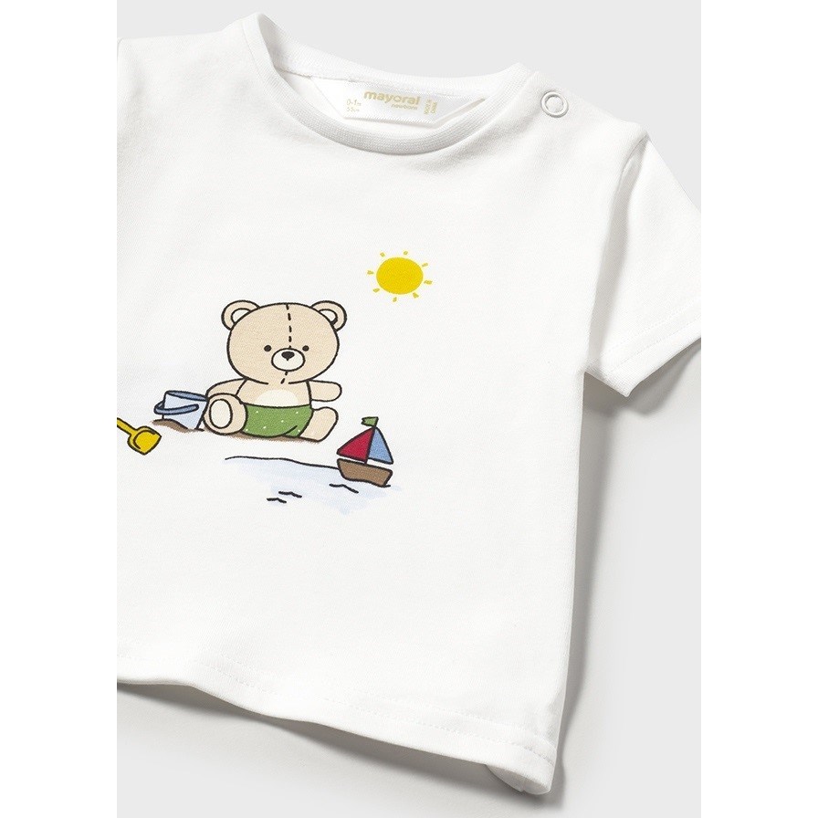 Mayoral Yazlık Erkek Bebek T-shirt Mayo 3'lü Set Beyaz