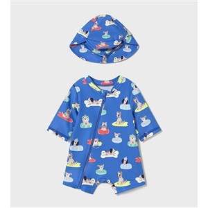 Mayoral Yazlık Erkek Bebek Tulum Mayo Şapka Set