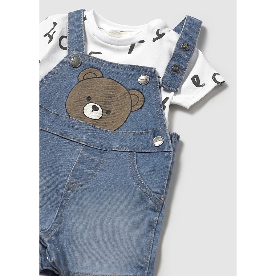 Mayoral Yazlık Erkek Bebek T-shirt Kısa Salopet Set Mavi