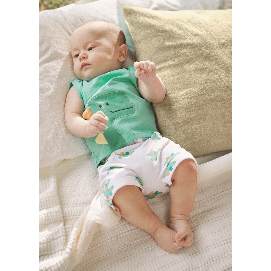 Mayoral Yazlık Erkek Bebek Kolsuz T-shirt Şort 4'lü Set Yeşil