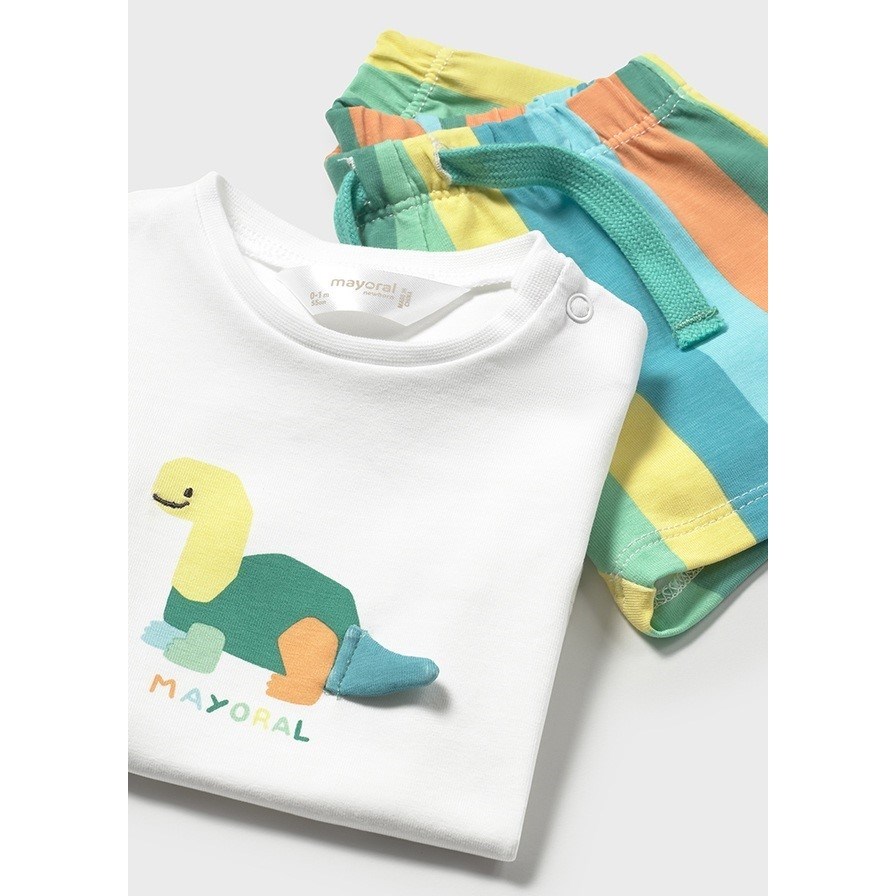 Mayoral Yazlık Erkek Bebek Kolsuz T-shirt Şort 4'lü Set Yeşil