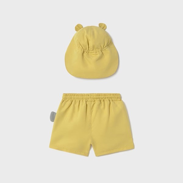 Mayoral Yazlık Erkek Bebek Şort Mayo Şapka Set Sarı