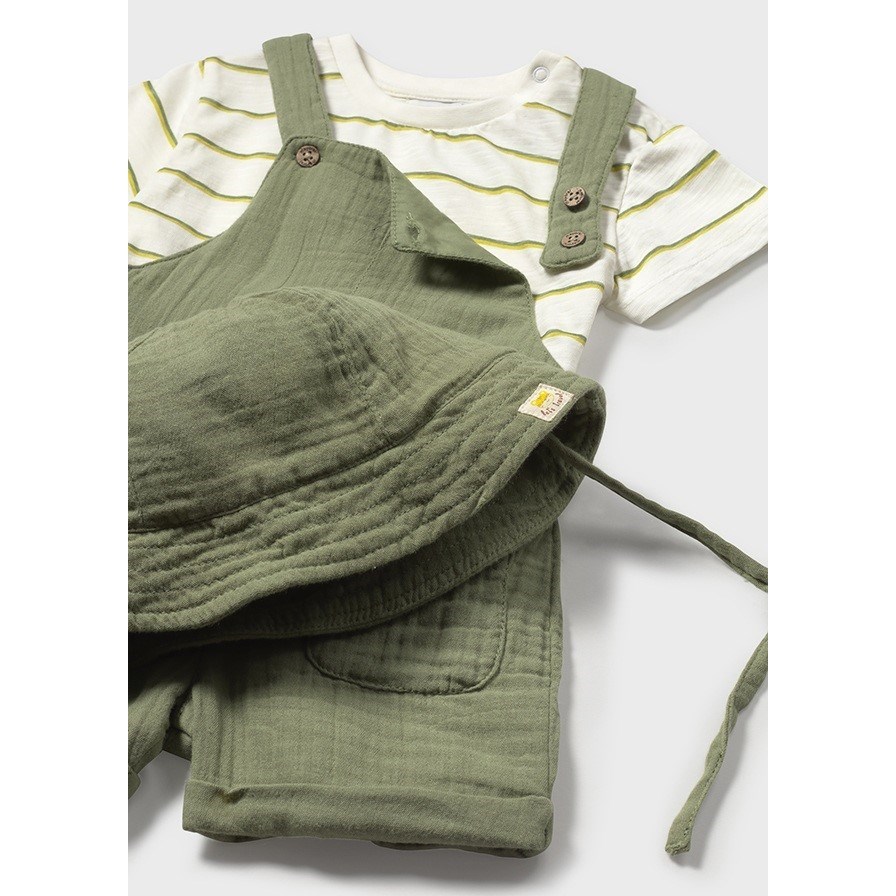 Mayoral Yazlık Erkek Bebek T-shirt Tulum Şapka Set Yeşil
