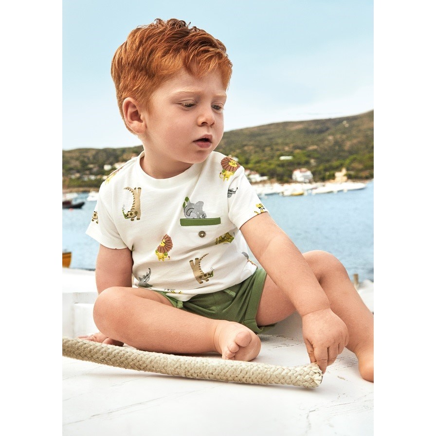 Mayoral Yazlık Erkek Bebek T-shirt Şort 3'lü Set Sarı