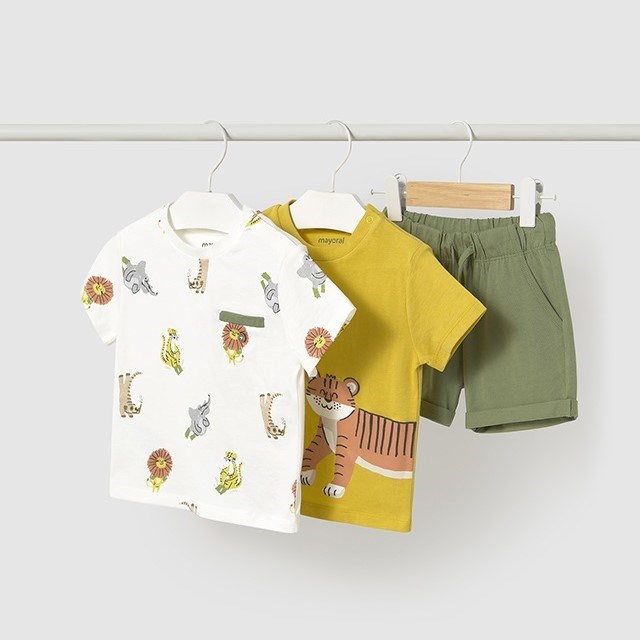 Mayoral Yazlık Erkek Bebek T-shirt Şort 3'lü Set Sarı