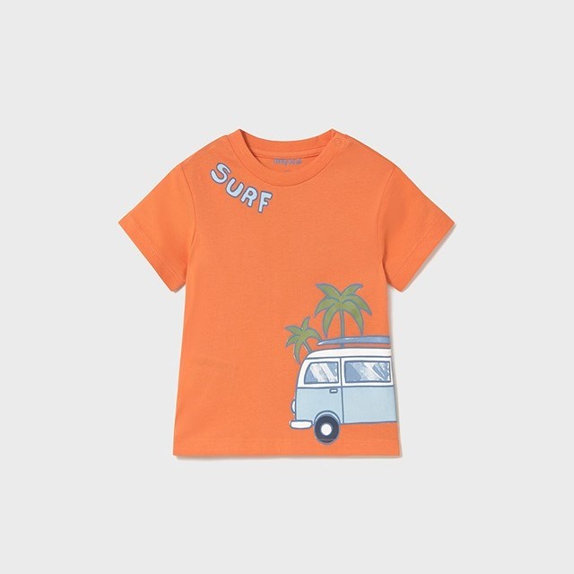 Mayoral Yazlık Erkek Bebek T-shirt Şort 3'lü Set Turuncu