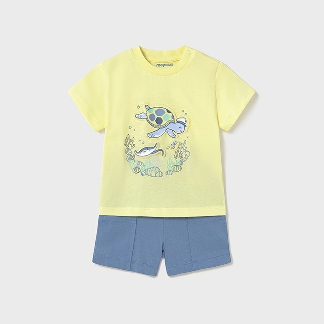 Mayoral Yazlık Erkek Bebek T-shirt Şort 2'li Set Sarı