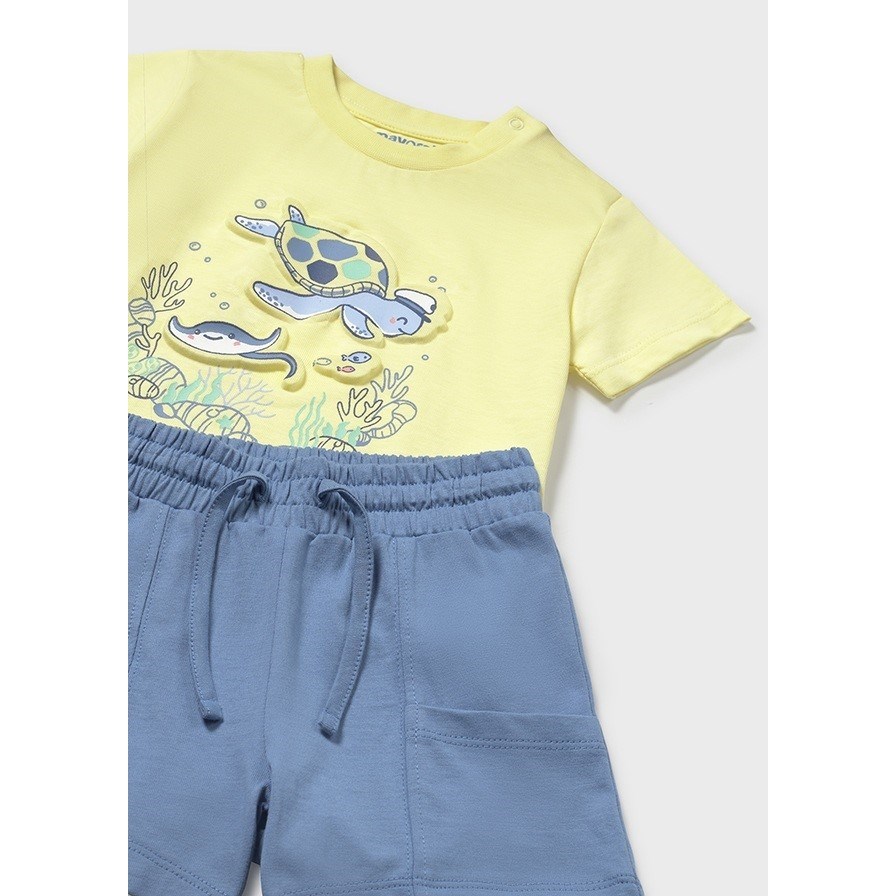 Mayoral Yazlık Erkek Bebek T-shirt Şort 2'li Set Sarı