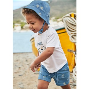 Mayoral Yazlık Erkek Bebek T-shirt Şort Şapka 3'lü Set