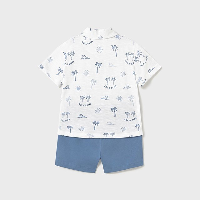 Mayoral Yazlık Erkek Bebek T-shirt Şort 2'li Set Mavi