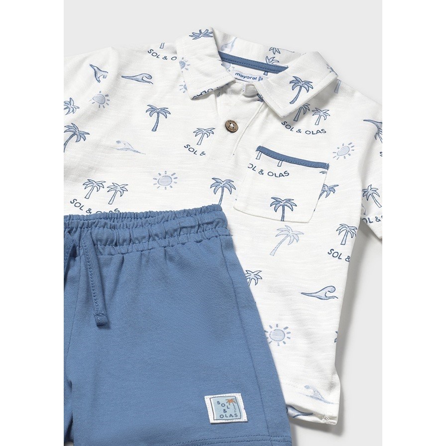 Mayoral Yazlık Erkek Bebek T-shirt Şort 2'li Set Mavi