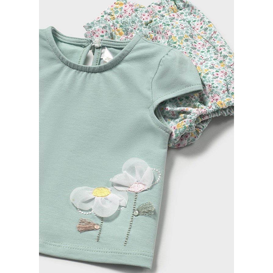 Mayoral Yazlık Kız Bebek Kısa T-shirt Şort 4'lü Set Yeşil