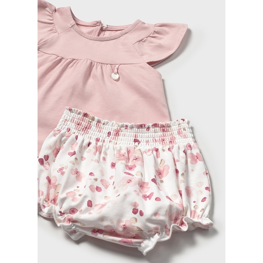 Mayoral Yazlık Kız Bebek Kısa T-shirt Şort 4'lü Set Pembe