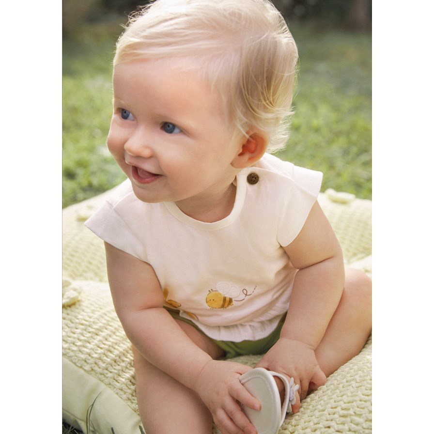Mayoral Yazlık Kız Bebek Kısa T-shirt Şort 4'lü Set Yeşil