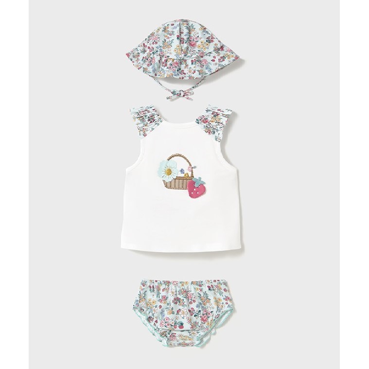 Mayoral Yazlık Kız Bebek T-shirt Mayo 3'lü Set Yeşil