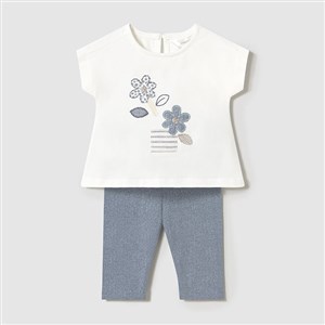 Mayoral Yazlık Kız Bebek Bluz Tayt Pantolon Set
