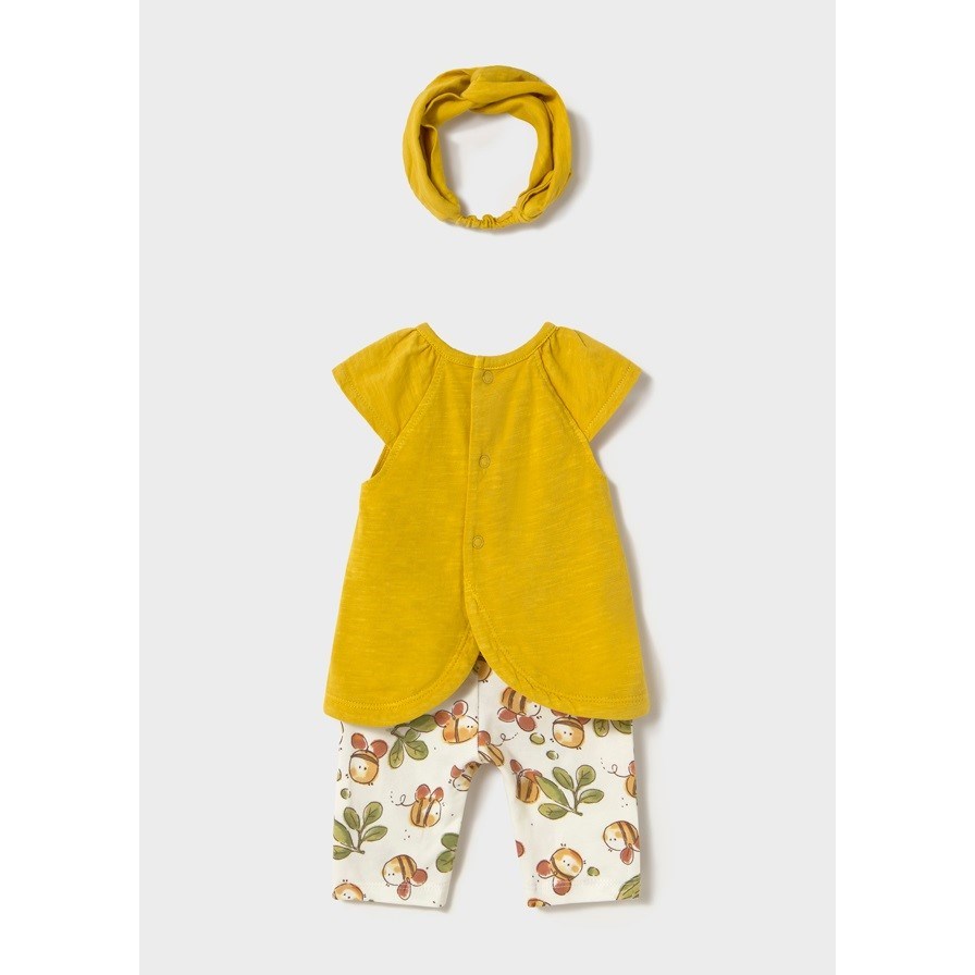 Mayoral Yazlık Kız Bebek Bluz Tayt Pantolon 3'lü Set Yeşil