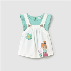 Mayoral Yazlık Kız Bebek Bluz Salopet Elbise Set
