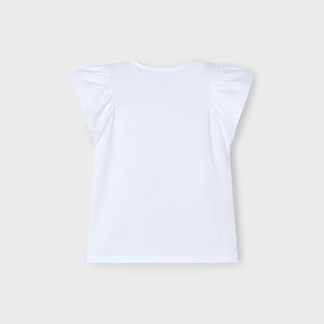 Mayoral Yazlık Kız Kısa Kol T-shirt Beyaz