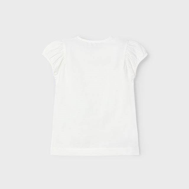 Mayoral Yazlık Kız Kısa Kol T-shirt Beyaz