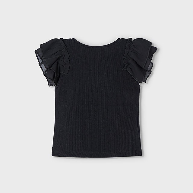 Mayoral Yazlık Kız Kısa Kol T-shirt Siyah