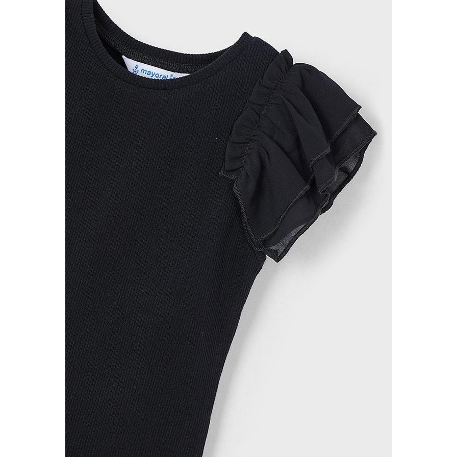 Mayoral Yazlık Kız Kısa Kol T-shirt Siyah