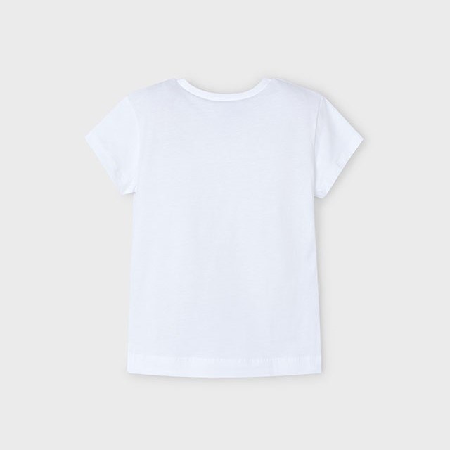 Mayoral Yazlık Kız Kısa Kol T-shirt Beyaz